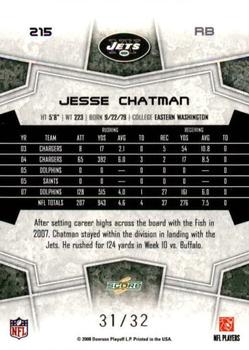 2008 Score - Artist's Proof #215 Jesse Chatman Back