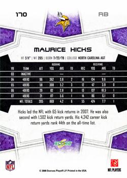 2008 Score - Updates #170 Maurice Hicks Back