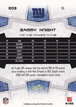 2008 Score - Updates #203 Sammy Knight Back