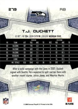 2008 Score - Updates #279 T.J. Duckett Back