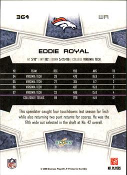2008 Score - Updates #364 Eddie Royal Back