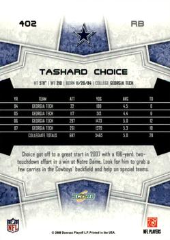 2008 Score - Updates #402 Tashard Choice Back
