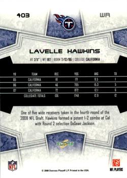 2008 Score - Updates #403 Lavelle Hawkins Back