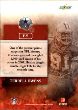 2008 Score - The Franchise Glossy #F-5 Terrell Owens Back