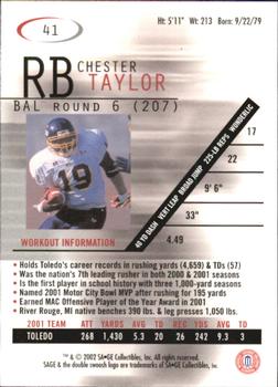 2002 SAGE #41 Chester Taylor Back