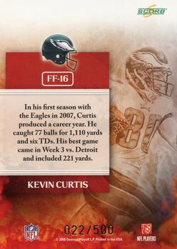 2008 Score - Future Franchise Gold Zone #FF-16 Kevin Curtis Back