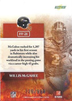 2008 Score - Future Franchise Scorecard #FF-21 Willis McGahee Back