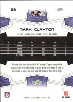 2008 Score - Glossy #23 Mark Clayton Back
