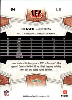 2008 Score - Glossy #64 Dhani Jones Back