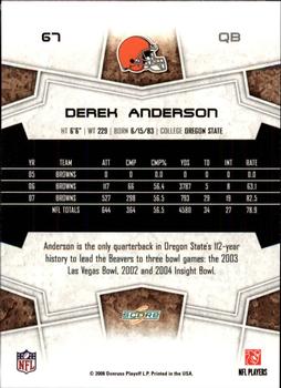 2008 Score - Glossy #67 Derek Anderson Back