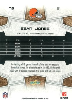 2008 Score - Glossy #76 Sean Jones Back