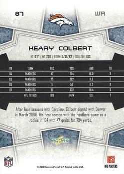 2008 Score - Glossy #87 Keary Colbert Back