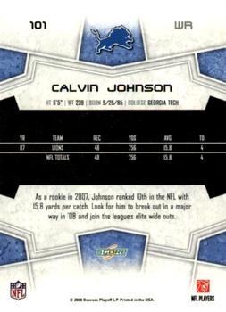 2008 Score - Glossy #101 Calvin Johnson Back