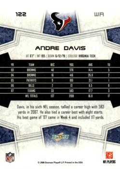 2008 Score - Glossy #122 Andre Davis Back