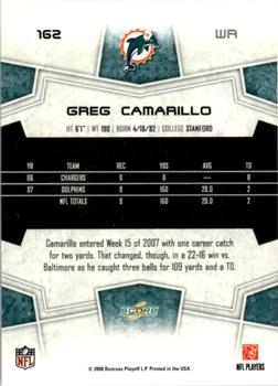 2008 Score - Glossy #162 Greg Camarillo Back