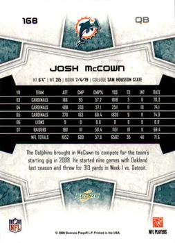 2008 Score - Glossy #168 Josh McCown Back