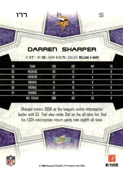 2008 Score - Glossy #177 Darren Sharper Back