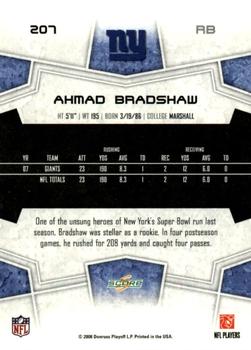 2008 Score - Glossy #207 Ahmad Bradshaw Back