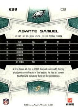 2008 Score - Glossy #238 Asante Samuel Back