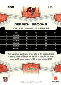 2008 Score - Glossy #308 Derrick Brooks Back