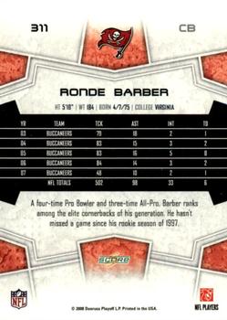 2008 Score - Glossy #311 Ronde Barber Back