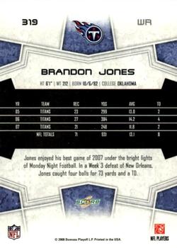 2008 Score - Glossy #319 Brandon Jones Back