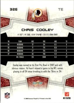 2008 Score - Glossy #326 Chris Cooley Back