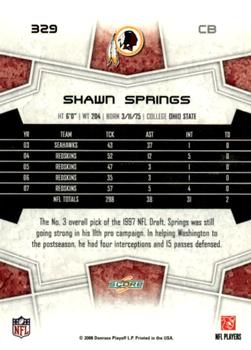 2008 Score - Glossy #329 Shawn Springs Back