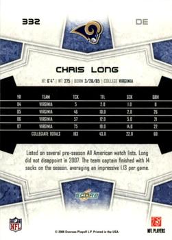 2008 Score - Glossy #332 Chris Long Back
