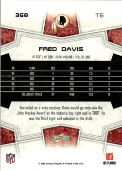 2008 Score - Glossy #368 Fred Davis Back