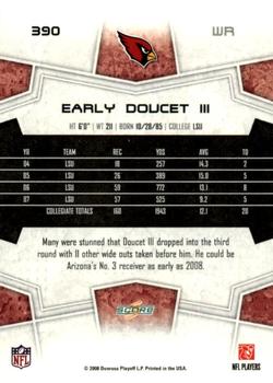 2008 Score - Glossy #390 Early Doucet Back