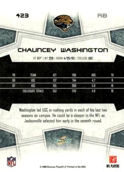 2008 Score - Glossy #423 Chauncey Washington Back