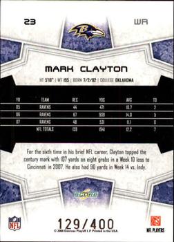 2008 Score - Gold Zone #23 Mark Clayton Back