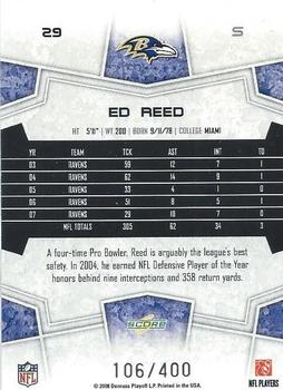 2008 Score - Gold Zone #29 Ed Reed Back