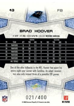 2008 Score - Gold Zone #43 Brad Hoover Back