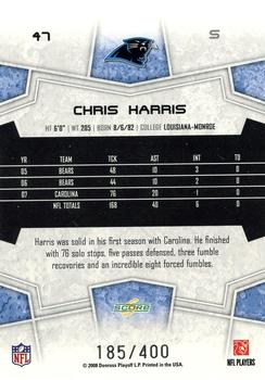 2008 Score - Gold Zone #47 Chris Harris Back