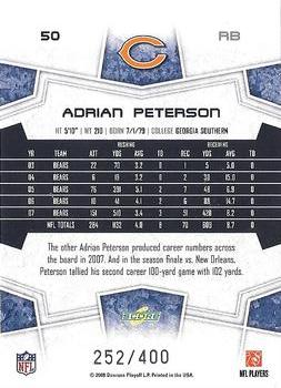 2008 Score - Gold Zone #50 Adrian Peterson Back