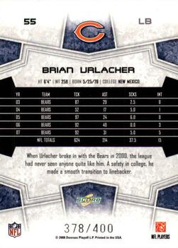 2008 Score - Gold Zone #55 Brian Urlacher Back