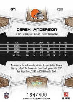 2008 Score - Gold Zone #67 Derek Anderson Back