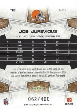 2008 Score - Gold Zone #73 Joe Jurevicius Back