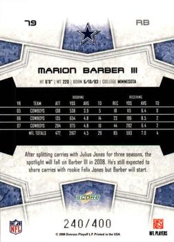 2008 Score - Gold Zone #79 Marion Barber Back
