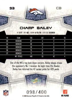 2008 Score - Gold Zone #93 Champ Bailey Back