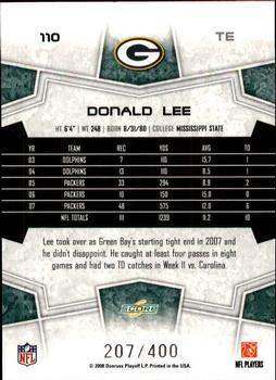 2008 Score - Gold Zone #110 Donald Lee Back