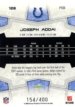 2008 Score - Gold Zone #128 Joseph Addai Back
