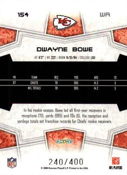 2008 Score - Gold Zone #154 Dwayne Bowe Back