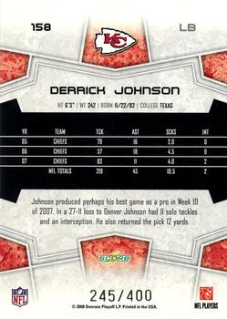 2008 Score - Gold Zone #158 Derrick Johnson Back