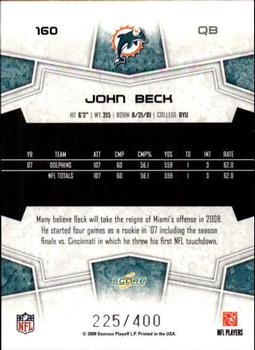 2008 Score - Gold Zone #160 John Beck Back