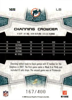 2008 Score - Gold Zone #165 Channing Crowder Back