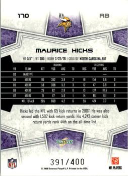 2008 Score - Gold Zone #170 Maurice Hicks Back