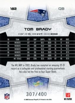 2008 Score - Gold Zone #182 Tom Brady Back
